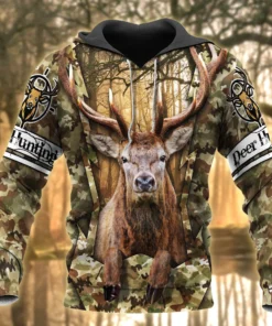 Deer Hunting Pattern Q2 All Over Printed Unisex Shirt Q071003