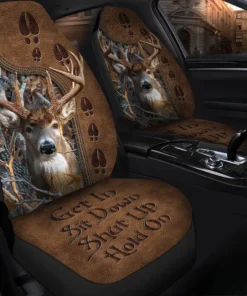 Deer Hold on Funny Car Seat Covers Universal Fit Set 2 Q131107