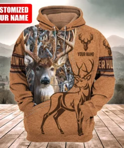 Personalized Name Deer Hunting Q4 All Over Printed Unisex Shirt Q170308