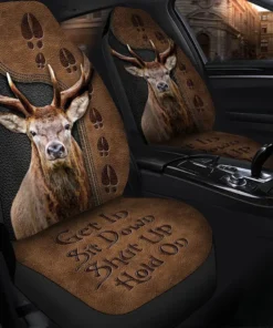 Deer Hold on Funny Car Seat Covers Universal Fit Set 2 Q031104