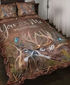 Couple Deer Q2 Quilt Bedding Set