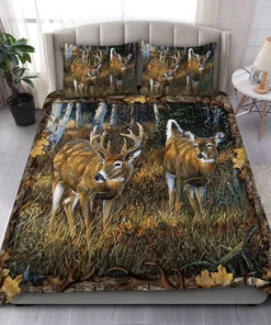 Deer Hunting Forest 3 All Over Printed Bedding Set