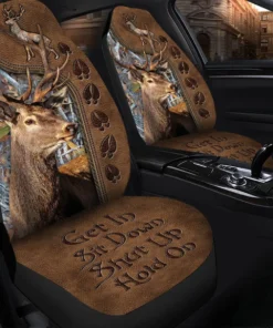 Deer Q3 Hold on Funny Car Seat Covers Universal Fit Set 2 Q110901