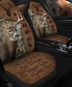 Deer Hunting S1 Hold on Car Seat Covers Universal Fit Set 2 S120903