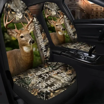 Deer Hunter Holic Hold on Funny Car Seat Covers Universal Fit Set 2 Q130906